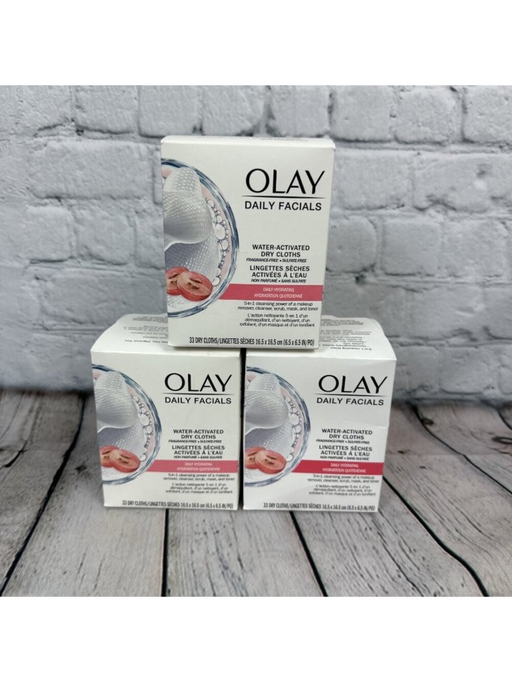 Olay Daily Facials Dry Cloths 33 Ct 3 Pack Fragrance Free New